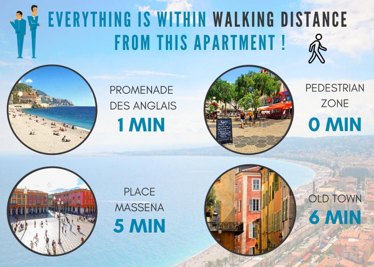 Nestor&Jeeves - Lido Beach - Central - Very Close Sea - Pedestrian Zone Nice Bagian luar foto